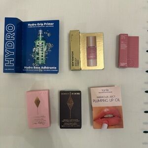Various makeup samples (Milk Makeup,Hourglass,Tarte, Rare Beauty, …)